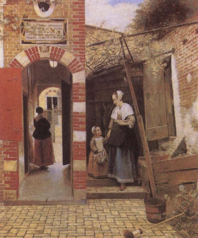 Pieter de Hooch The Countyard of a House in Delf oil painting picture